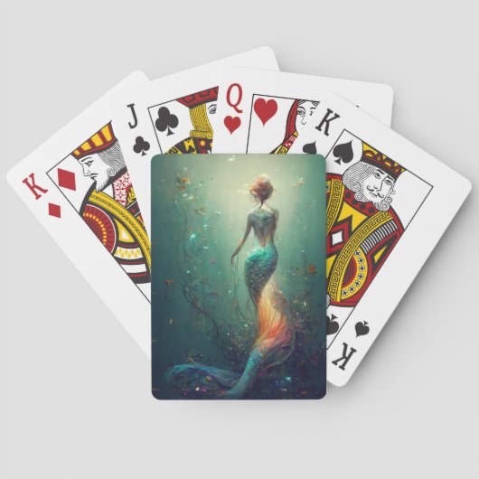 Betoverende zeemeermin etherische schoonheid pokerkaarten (Achterkant)
