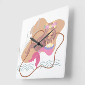 Betoverende zeemeermin pastel wandklok (Hoek)