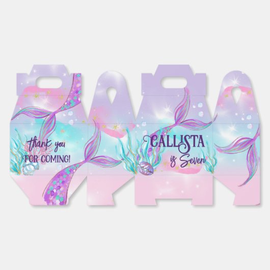 Betoverende zeemeermin thema feestdozen bedankdoosjes (Ongevouwen)