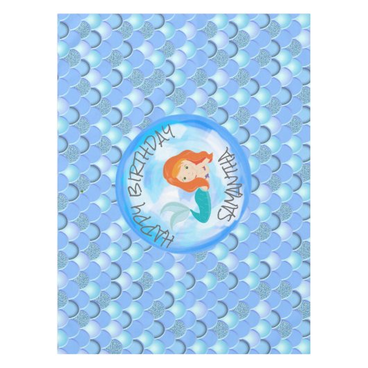 Betoverende zeemeermin verjaardagsfeestje tafelkleed (Voorkant)