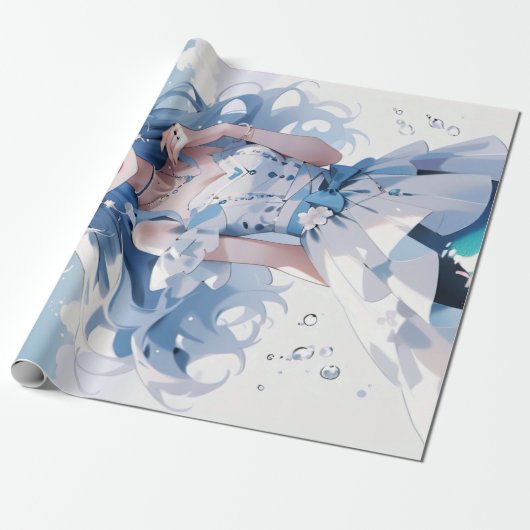 Betoverende zeemeermin verjaardagsontwerp voor mei cadeaupapier (Uitgerold)