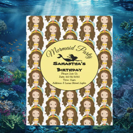 Betoverende zeemeermin verjaardagsuitnodigingen kaart