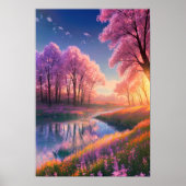 Betoverende zonsondergang ontvouwt zich in het Riv Poster (Voorkant)