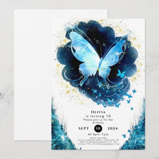 Betovering Leuke Vlinder Verjaardag Kaart (Voorkant / Achterkant)