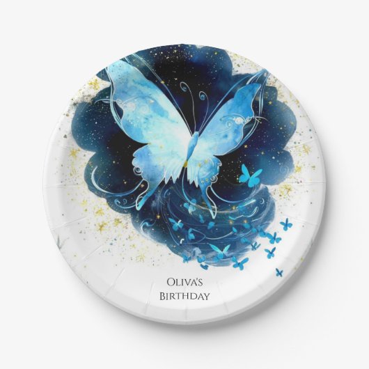 Betovering Leuke Vlinder Verjaardag Papieren Bordje (Voorkant)