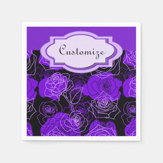 Betovering Paarse Rozen Bloemen Servetten (Voorkant)