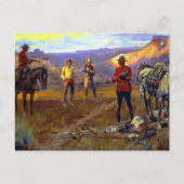 “Betrapt met de waar” door Charles M Russell Briefkaart (Voorkant)