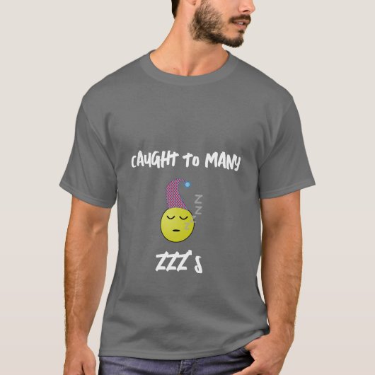 BETRAPT OP VEEL ZZZ'S-BASIC DONKER T-SHIRT (Voorkant)