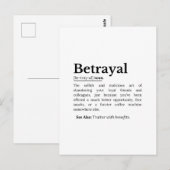 Betrayal Definition Funny Version Briefkaart (Voorkant / Achterkant)