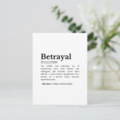 Betrayal Definition Funny Version Feestdagenkaart (Staand voorkant)