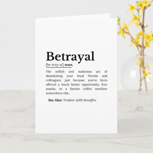 Betrayal Definition Funny Version Kaart (Gele Bloem)