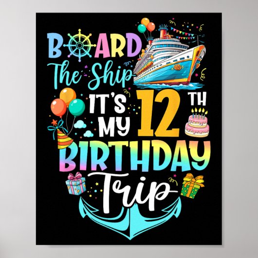 Betreed Het Schip Het Is Mijn 12e Verjaardagsreis Poster (Voorkant)