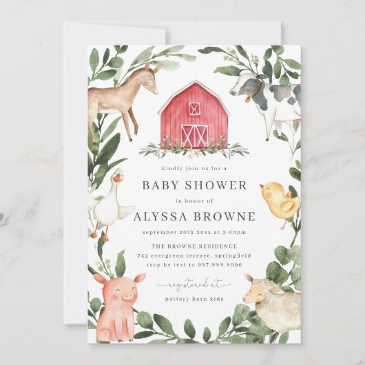 betreffende de uitnodiging van het Baby shower van (Voorkant)