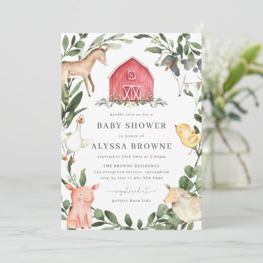 betreffende de uitnodiging van het Baby shower van (Staand voorkant)