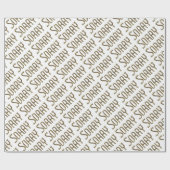 betreurt de Typografie Golden Gold Text Cadeaupapier (Vlak)