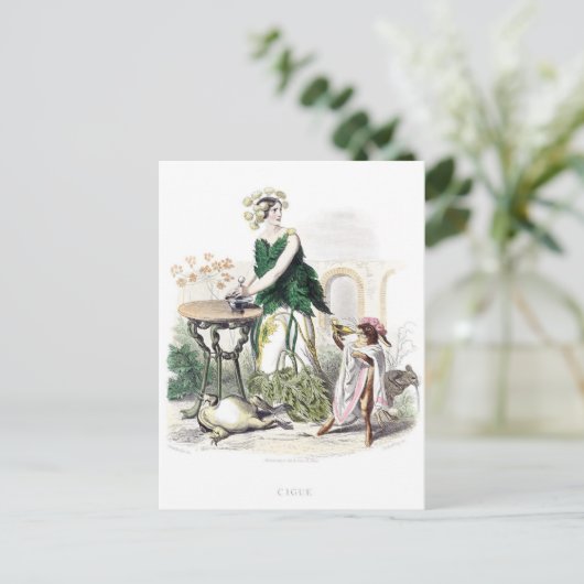 Betrokken bloemen briefkaart (Staand voorkant)