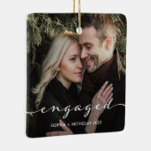 betrokken | Eenvoudig script en twee foto's Keramisch Ornament (Rechts)