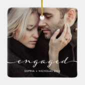 betrokken | Eenvoudig script en twee foto's Keramisch Ornament (Achterkant)