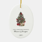 Betrokken eerste kerstboom traditioneel keramisch ornament (Voorkant)