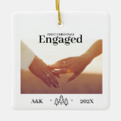 Betrokken eerste kerstfoto keramisch ornament (Voorkant)