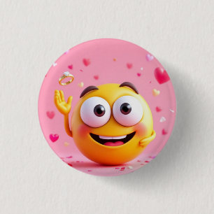 Betrokken Emoji Ronde Button 3,2 Cm