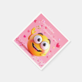 Betrokken emoji servet