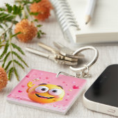 Betrokken Emoji Sleutelhanger (Voorkant Rechts)