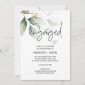 Betrokken Engagement Party Trouwen met groen Kaart (Voorkant)