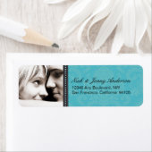 Betrokken foto Return Address Label (aqua) (Insitu)