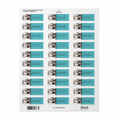 Betrokken foto Return Address Label (aqua) (Full Sheet)