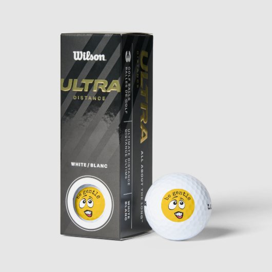 Betrokken gele emoji golfballen (Verpakking)