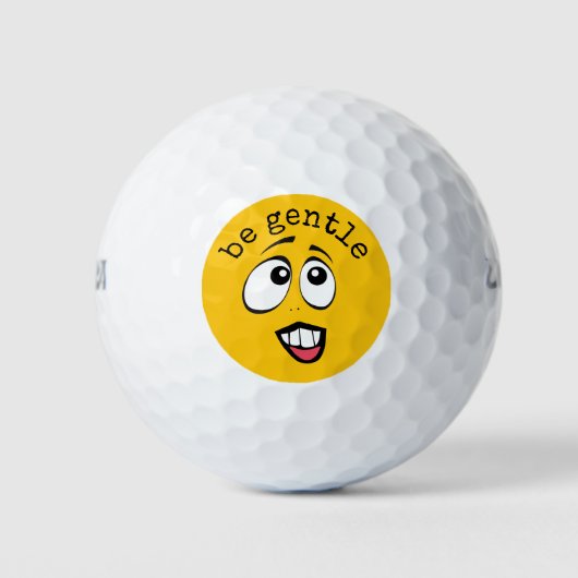 Betrokken gele emoji golfballen (Voorkant)