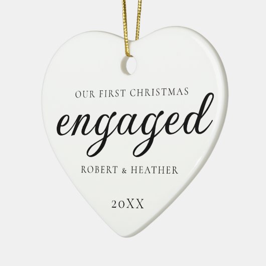 Betrokken gepersonaliseerd Verloving cadeau voor K Keramisch Ornament (Links)