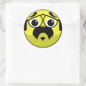 Betrokken gezicht ronde sticker (Tas)