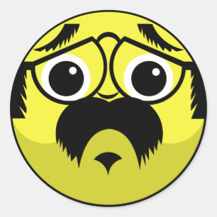 Betrokken gezicht ronde sticker