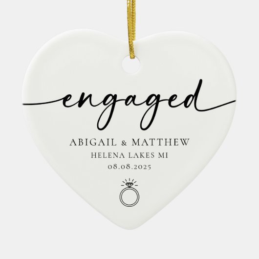 Betrokken kalligrafie Fotoherinnering Keramisch Ornament (Voorkant)