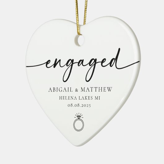 Betrokken kalligrafie Fotoherinnering Keramisch Ornament (Links)