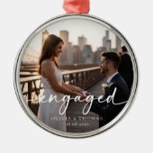 Betrokken kalligrafie Fotoherinnering Metalen Ornament (Voorkant)