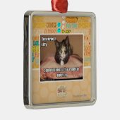 Betrokken Kat Metalen Ornament (Rechts)