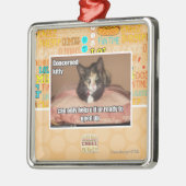 Betrokken Kat Metalen Ornament (Links)