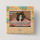 Betrokken Kat Vierkante Button 5,1 Cm (Voorkant)