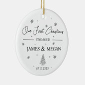 Betrokken Kerst, Aangepaste Verloving aandenken Keramisch Ornament (Rechts)