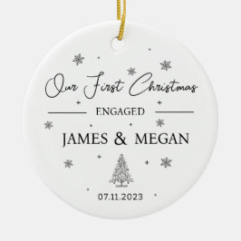 Betrokken Kerst, Aangepaste Verloving aandenken Keramisch Ornament