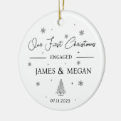 Betrokken Kerst, Aangepaste Verloving aandenken Keramisch Ornament (Links)