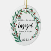 Betrokken kerstversiering, gepersonaliseerde kerst keramisch ornament (Rechts)