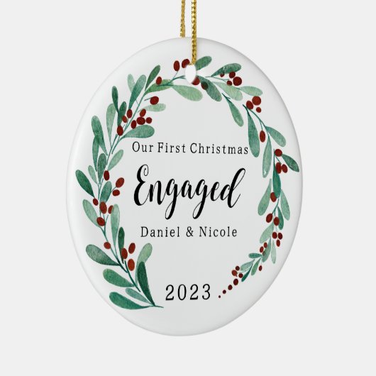 Betrokken kerstversiering, gepersonaliseerde kerst keramisch ornament (Rechts)