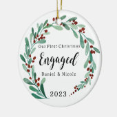 Betrokken kerstversiering, gepersonaliseerde kerst keramisch ornament (Links)
