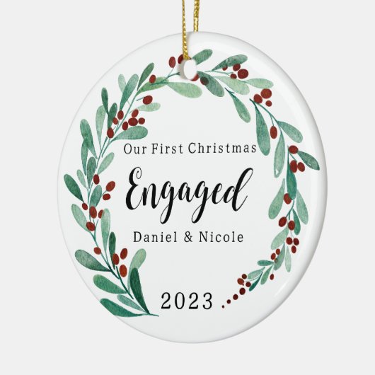 Betrokken kerstversiering, gepersonaliseerde kerst keramisch ornament (Links)