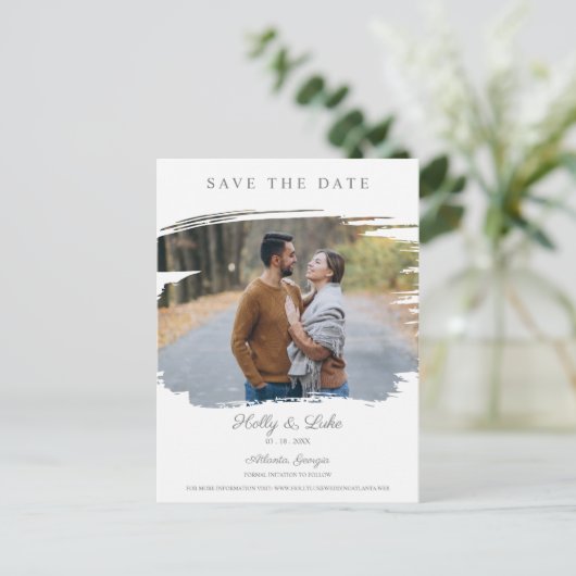 Betrokken koppel en gesimuleerde borstel voor het  briefkaart (Staand voorkant)