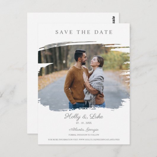 Betrokken koppel en gesimuleerde borstel voor het briefkaart (Voorkant / Achterkant)